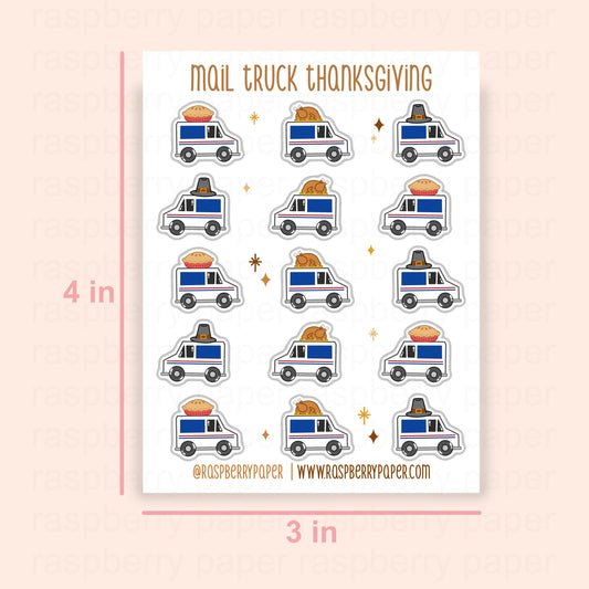 Mail Truck Thanksgiving Sticker Sheet