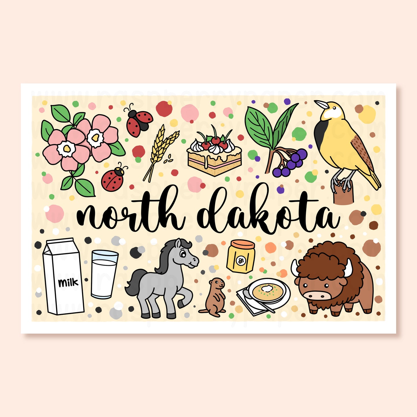 North Dakota State Postcard