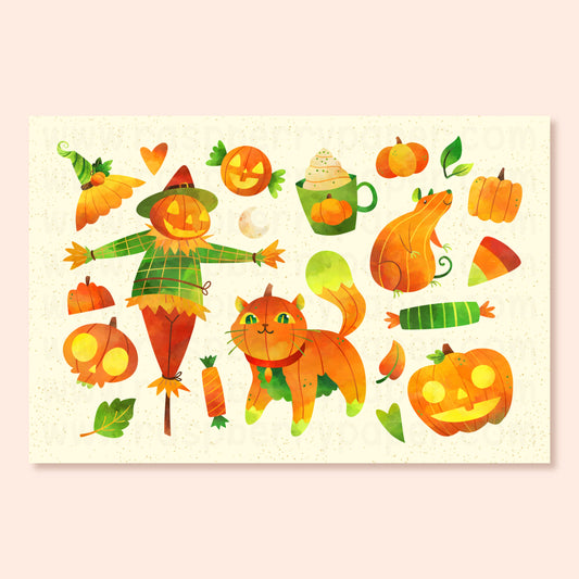 Pumpkin Patch Postcard