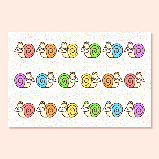 Rainbow Snails Postcard