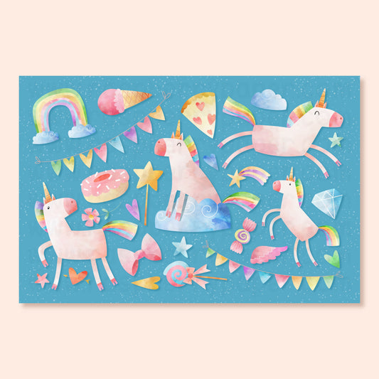 Rainbow Unicorns Postcard