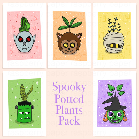 Spooky Potted Plants Postcard Pack