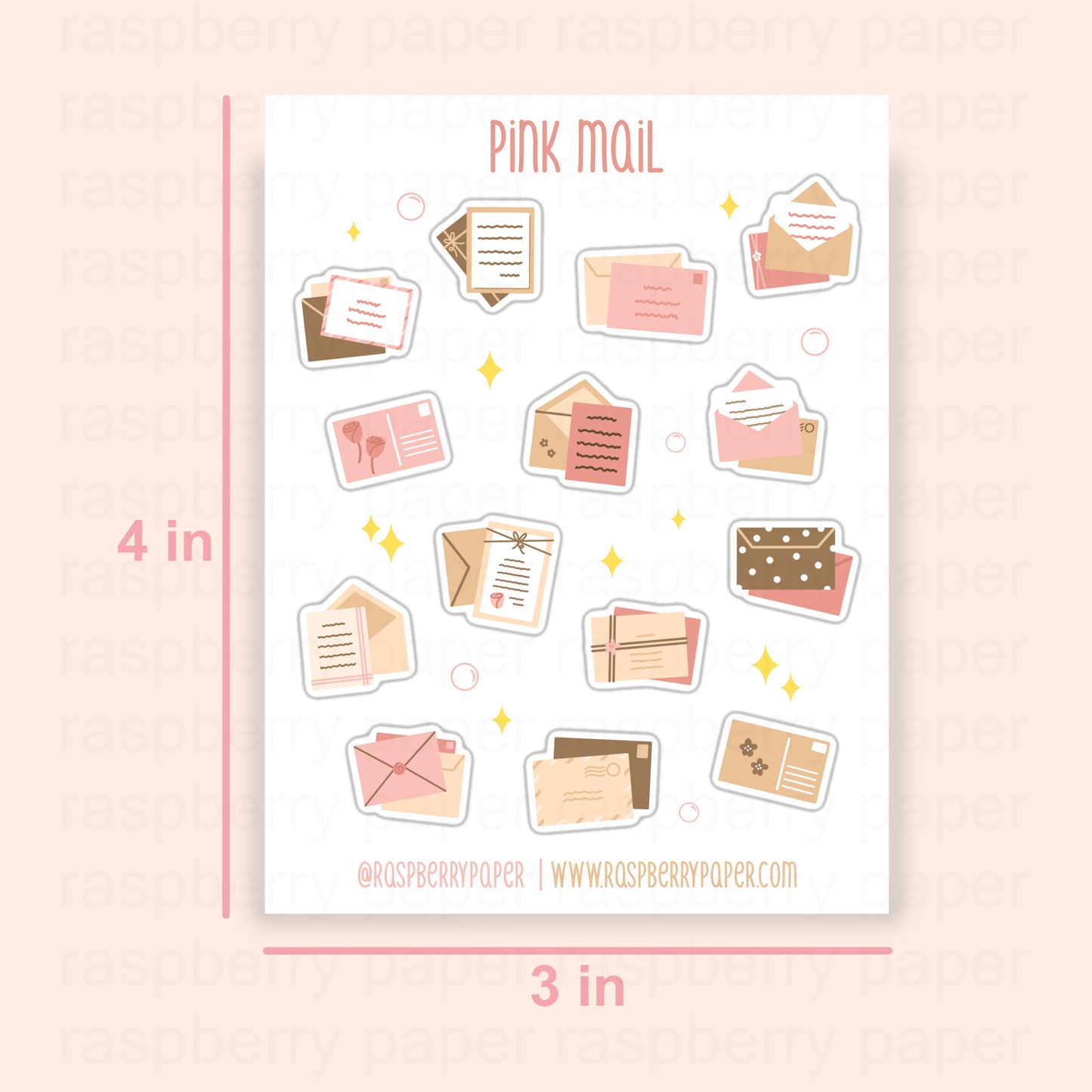 Pink Mail Sticker Sheet
