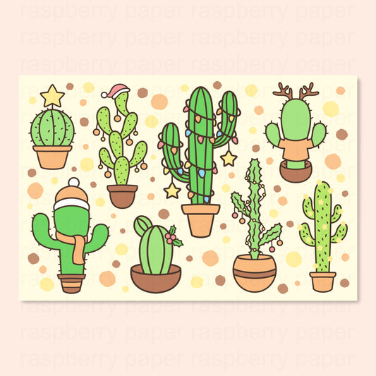 Cactus Christmas Postcard