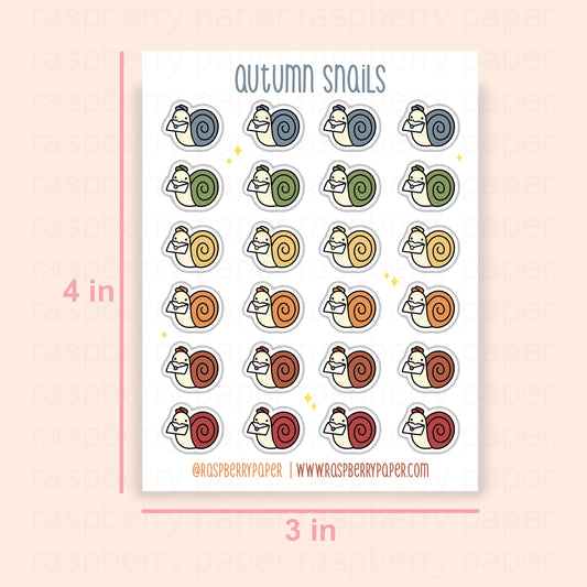 Autumn Snails Sticker Sheet