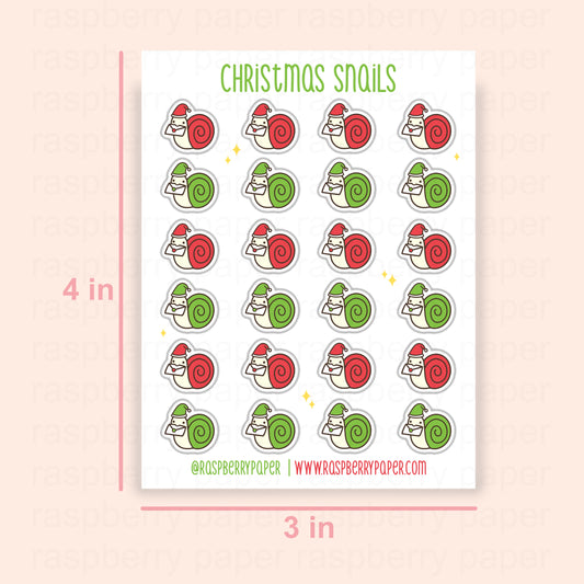 Christmas Snails Sticker Sheet