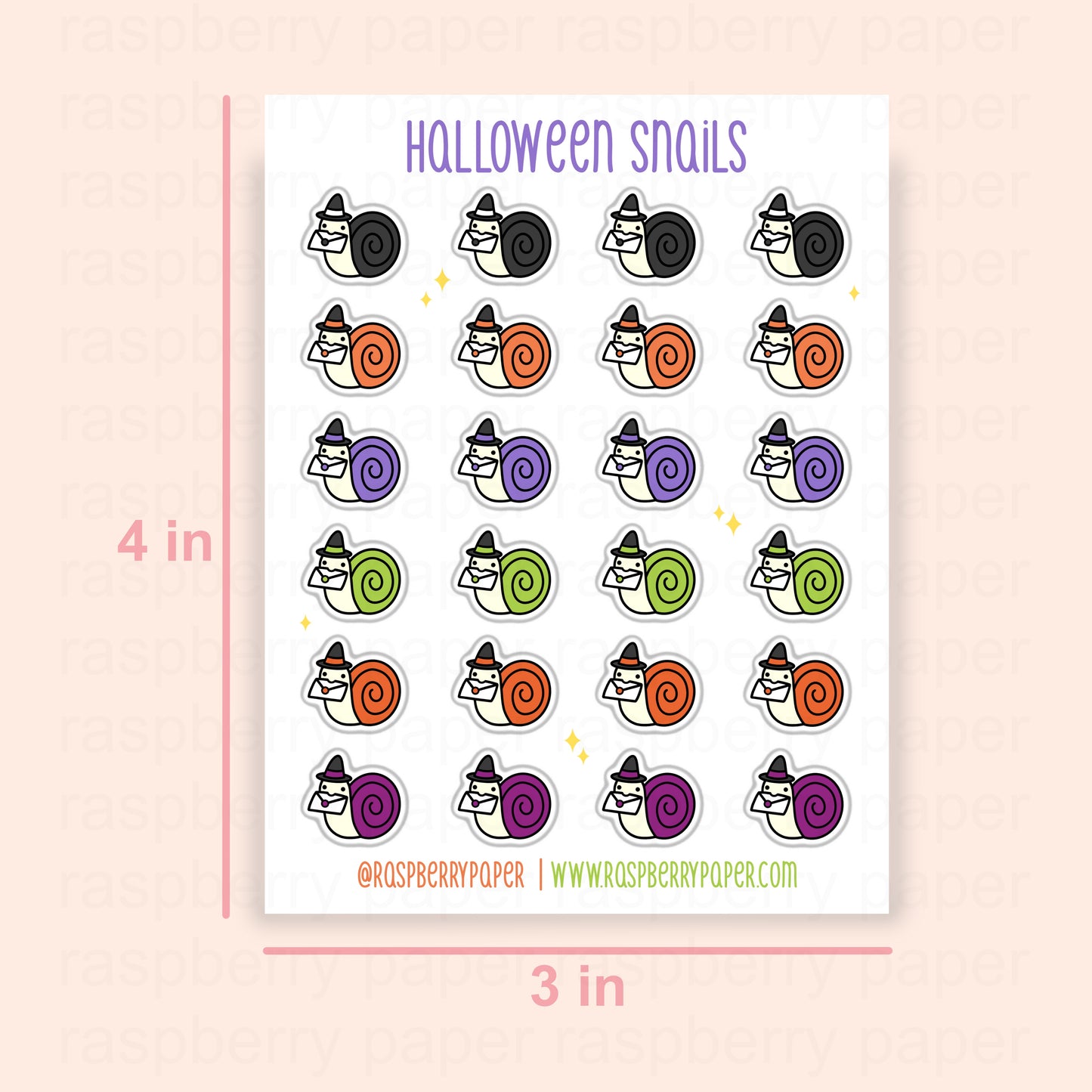 Halloween Snails Sticker Sheet