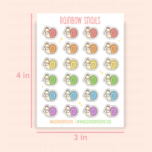 Rainbow Snails Sticker Sheet