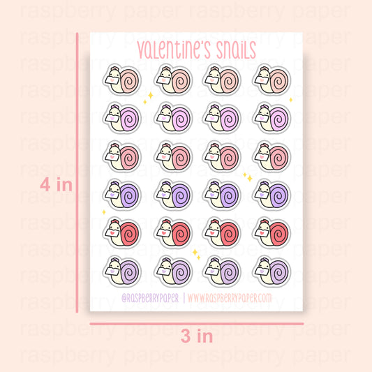 Valentine's Snails Sticker Sheet
